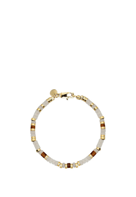 Liu Jo - Bracciale Uomo  In Acciaio Dorato Con Pietre Occhio Di Tigre MLJ576