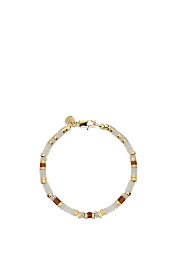 Liu Jo - Bracciale Uomo  In Acciaio Dorato Con Pietre Occhio Di Tigre MLJ576