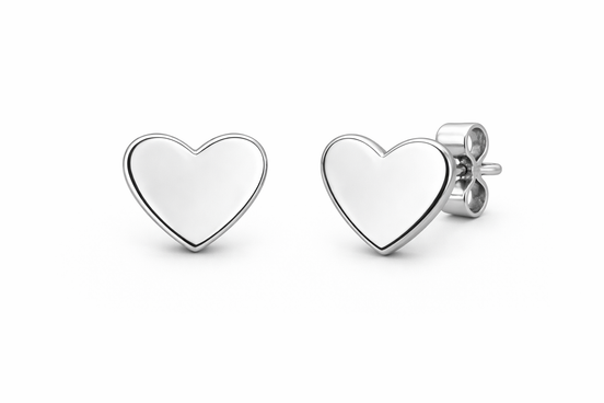 fico gioielli - Orecchini Cuore a Piastrina in Argento 925