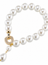 Sovrani - bracciale ottone con perle bianche