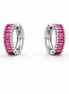fico gioielli - Orecchini Cerchio con Pietre Rosa in Argento 925