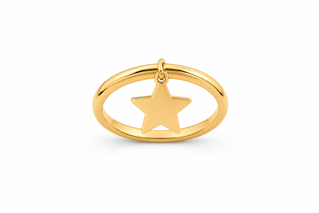 Fico Gioielli - Anello Stella Regolabile in Argento 925 Dorato