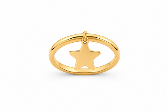 Fico Gioielli - Anello Stella Regolabile in Argento 925 Dorato