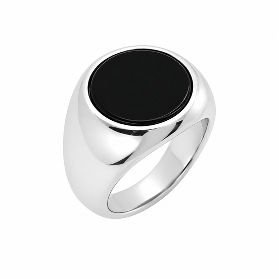 BYSIMON - Anello in Argento 925 con zircone nero