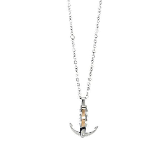 Collana con ancòra con zircone AGR242