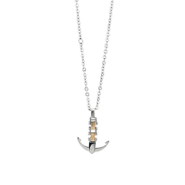 Collana con ancòra con zircone AGR242