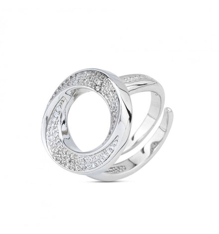 ANELLO BOCCADAMO DONNA CON CENTRALE CIRCOLARE DI PAV DI ZIRCONI Riferimento KAN021