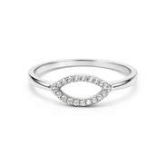 fico gioielli - Anello Ovale in Argento 925 con Zirconi