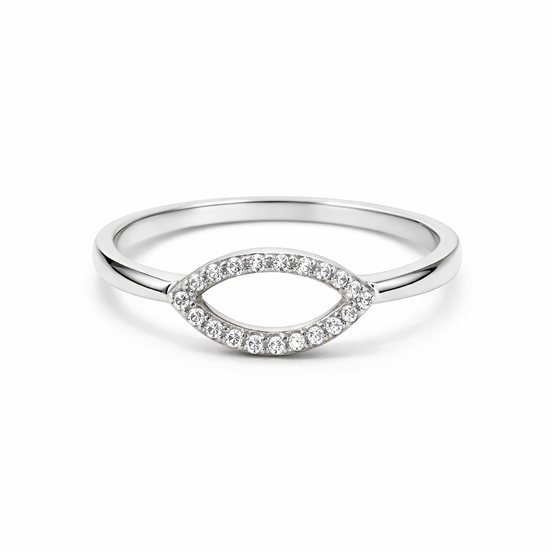 fico gioielli - Anello Ovale in Argento 925 con Zirconi