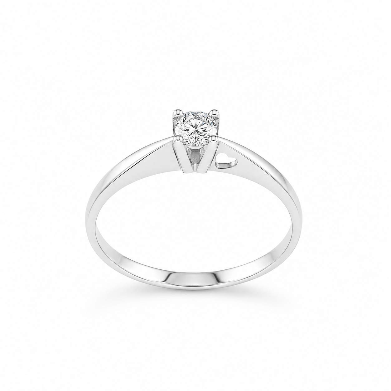 Fico Gioielli - Anello solitario in Oro Bianco 18 KT con Diamante