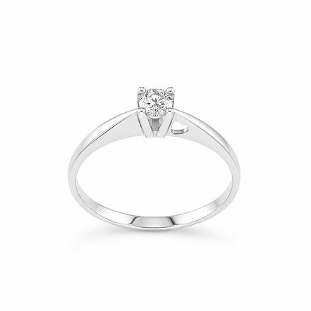 Fico Gioielli - Anello solitario in Oro Bianco 18 KT con Diamante
