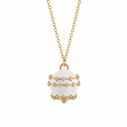 BYSIMON - Collana in Argento 925 con campanella bianca