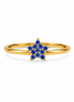 Fico Gioielli - Anello Stella con Zirconi Blu in Argento 925 Dorato