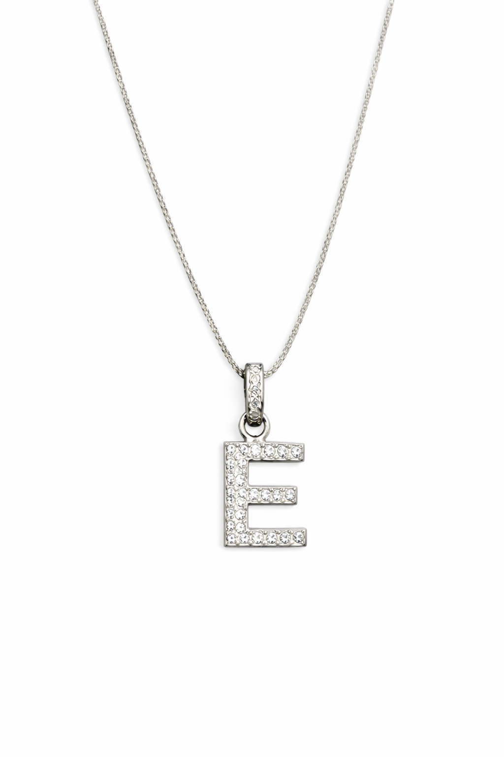 fico gioielli - Collana con Iniziale “E” in Argento con Zirconi
