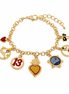 Amo Napoli - Bracciale in Metallo cuo cuore sacro, Vesuvio, San Gennaro, maschera, 13