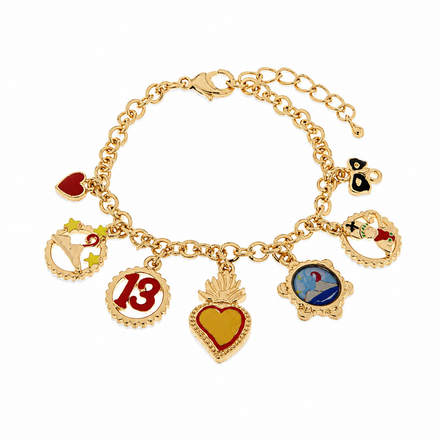 Amo Napoli - Bracciale in Metallo cuo cuore sacro, Vesuvio, San Gennaro, maschera, 13