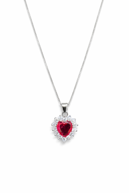 fico gioielli - Collana Cuore in Argento 925 con Zirconi