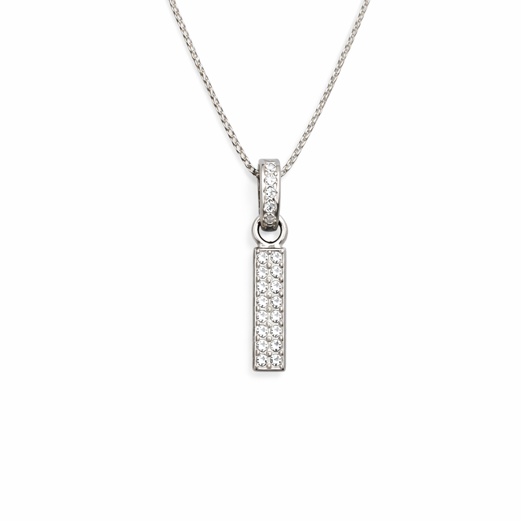 fico gioielli - Collana con Iniziale “I” in Argento con Zirconi