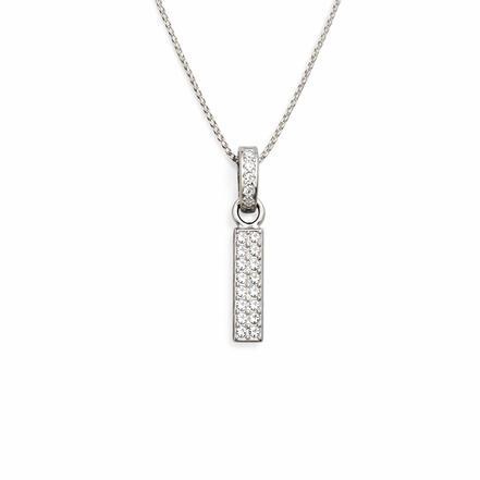 fico gioielli - Collana con Iniziale “I” in Argento con Zirconi
