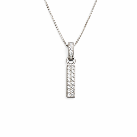 fico gioielli - Collana con Iniziale “I” in Argento con Zirconi
