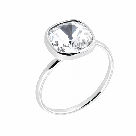 BYSIMON - Anello in Argento 925 solitario con cristallo bianco