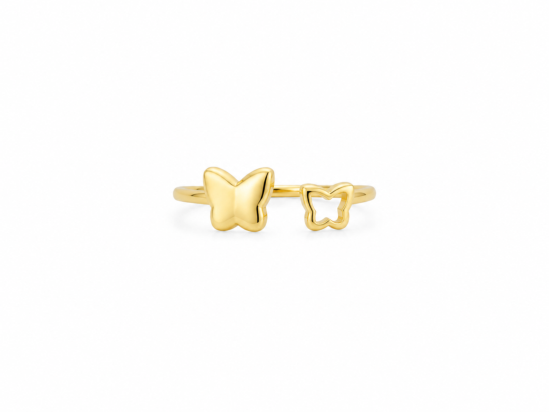 Fico Gioielli - Anello Regolabile Farfalle Duo in Argento 925