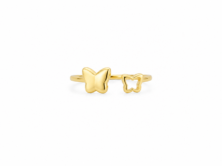 Fico Gioielli - Anello Regolabile Farfalle Duo in Argento 925
