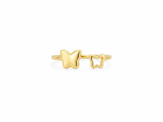 Fico Gioielli - Anello Regolabile Farfalle Duo in Argento 925