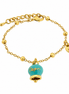 Amo Capri - Bracciale in Metallo con campanella portafortuna turchese