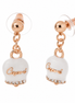 amo capri - Orecchini in Metallo campanella con scritta capri in smalto bianco, impreziosita da cristalli