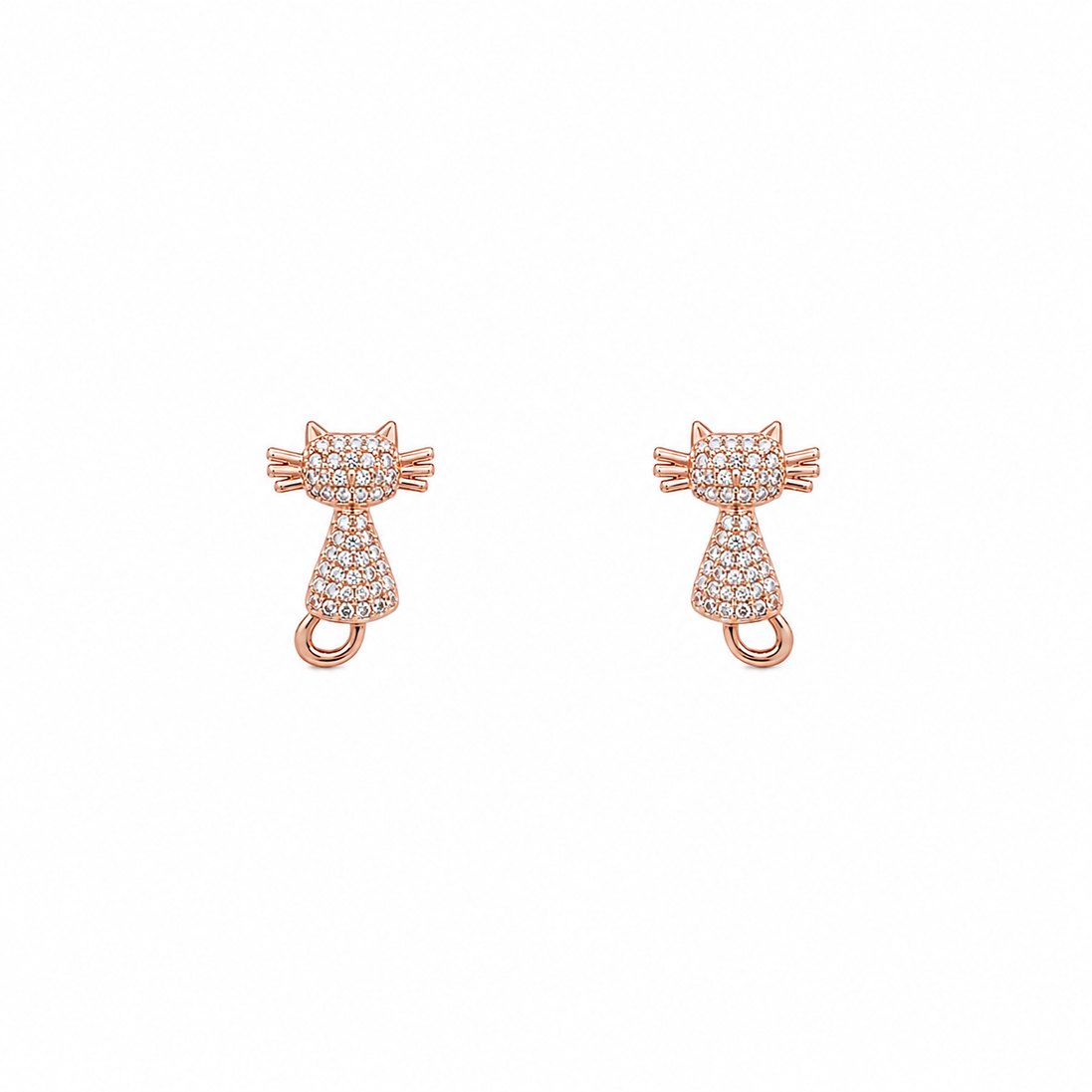 Fico Gioielli - Orecchini Gattino in Argento 925 Rosé con Zirconi