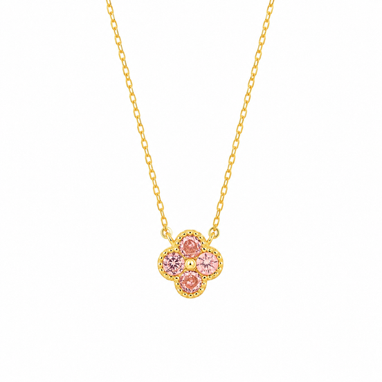 BYSIMON - Collana in Argento 925 con fiore rosa