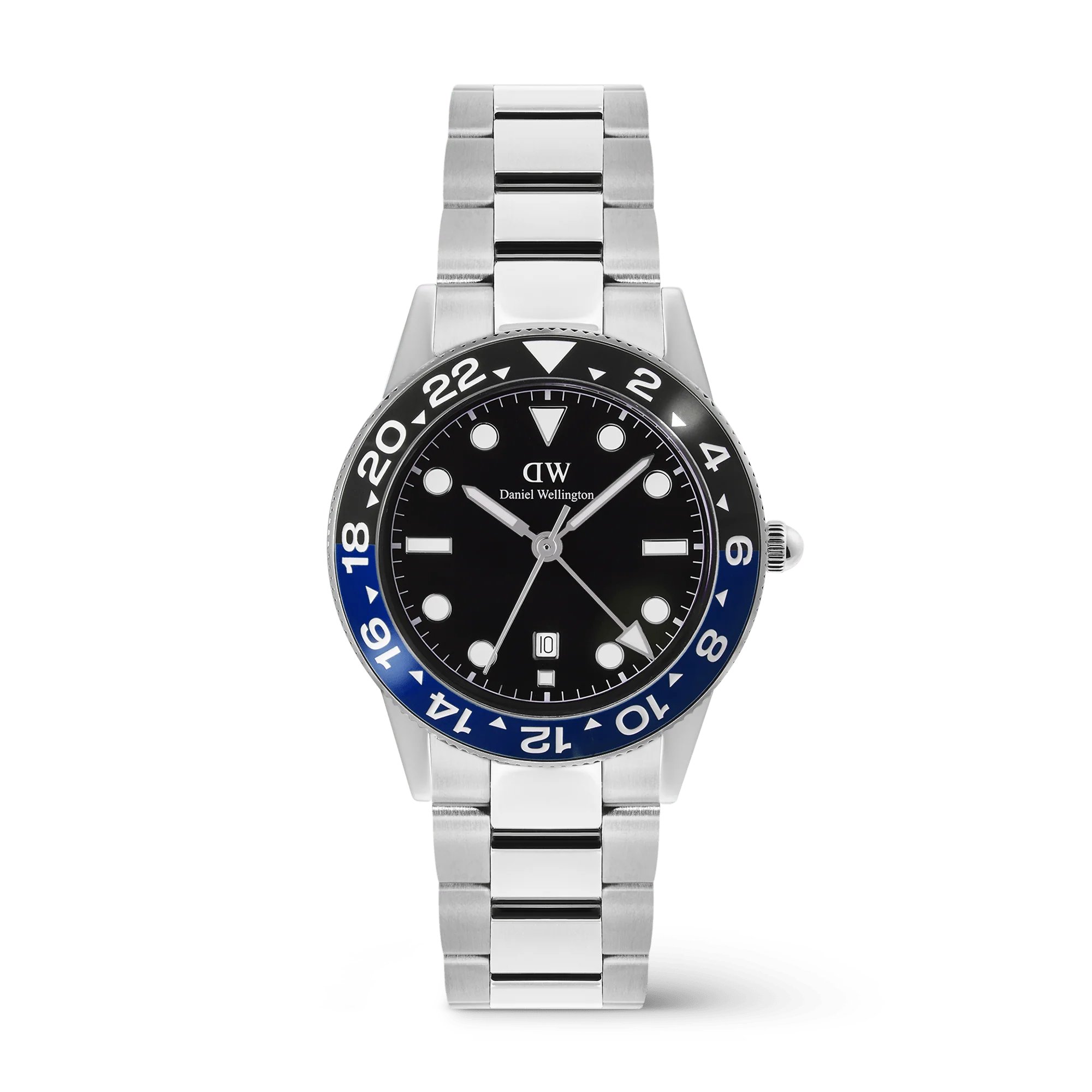 Daniel Wellington - Iconic GMT Link Black Blue Ceramic Bezel Silver