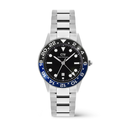 Daniel Wellington - Iconic GMT Link Black Blue Ceramic Bezel Silver
