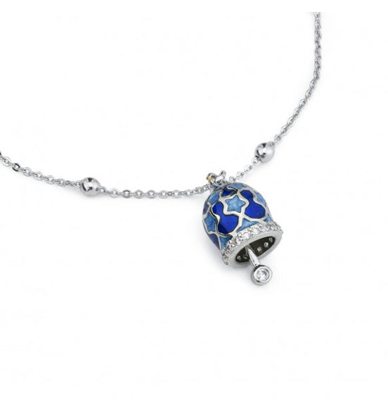 CL/BR03 Bracciale Boccadamo Mya  con campanella portafortuna azzurro e blu
