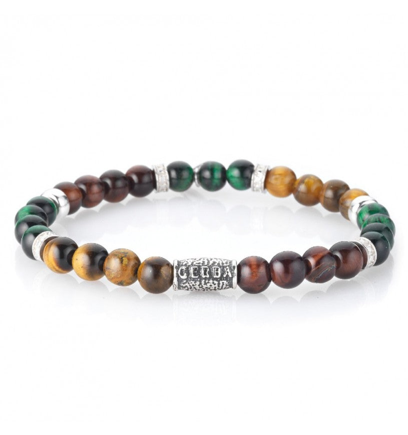 Gerba bracciale uomo con pietre naturali Kedar447