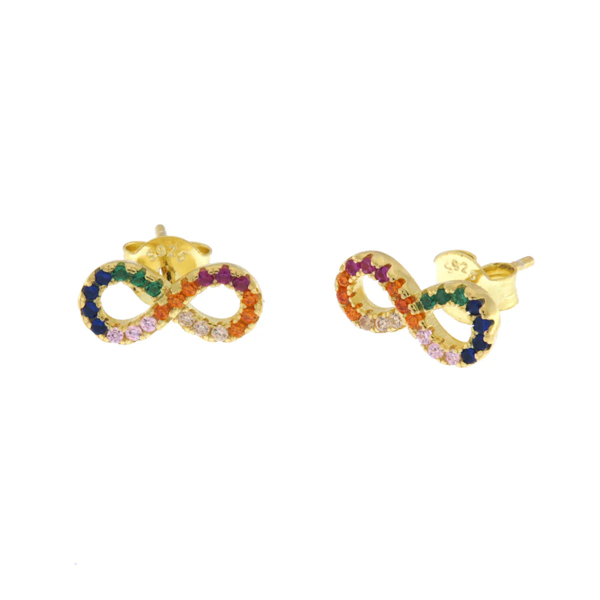 BYSIMON - Orecchini in Argento 925 a lobo a forma di infinito con zirconi colorat