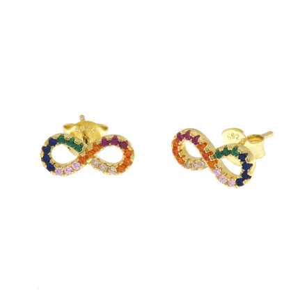 BYSIMON - Orecchini in Argento 925 a lobo a forma di infinito con zirconi colorat