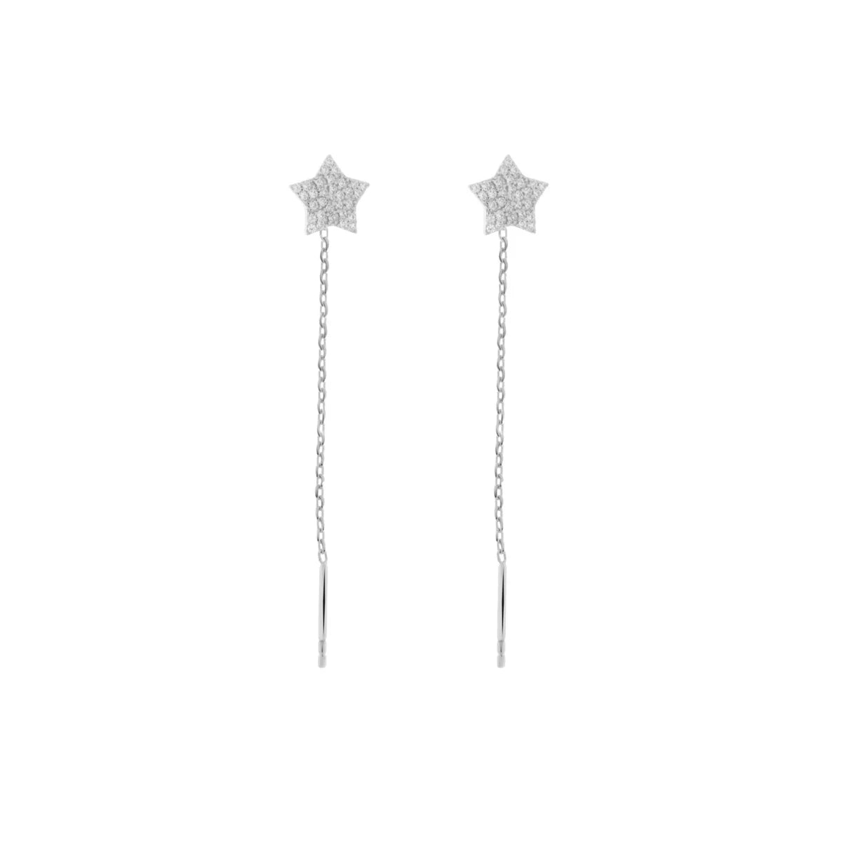 BYSIMON - Orecchini in Argento 925 saliscendi con stella