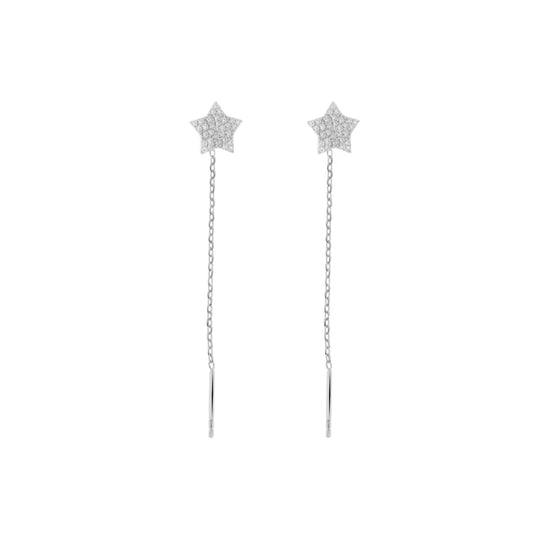 BYSIMON - Orecchini in Argento 925 saliscendi con stella