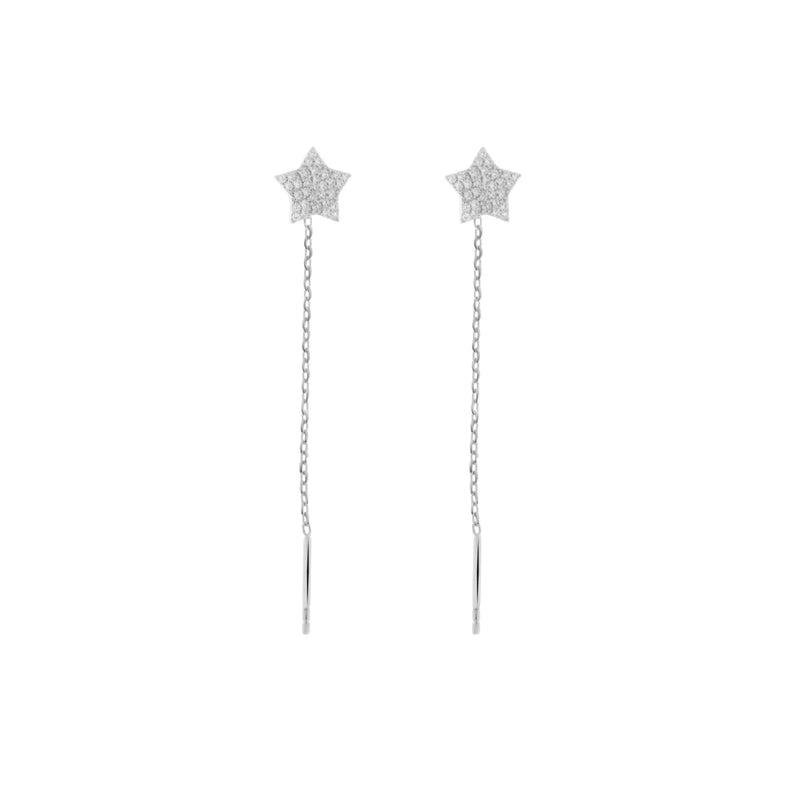 BYSIMON - Orecchini in Argento 925 saliscendi con stella