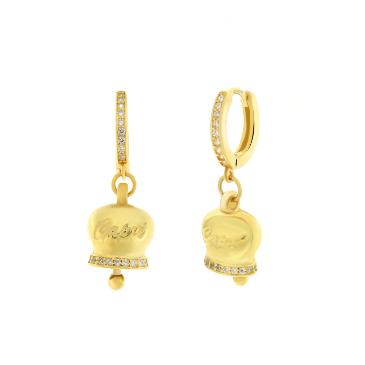 BYSIMON - Orecchini in Argento 925 con campanella Capri e zirconi