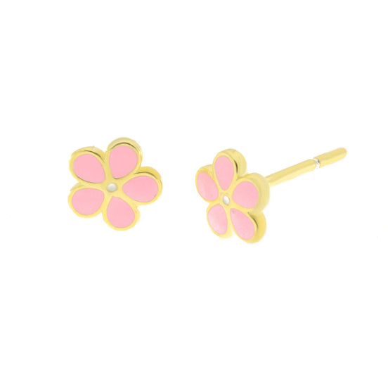 BYSIMON - Orecchini in Argento 925 con fiori rosa