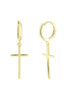 BYSIMON - Orecchini in Argento 925 cerchietti con croce pendente