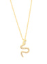 BYSIMON - Collana in Argento 925 con pendente a forma di serpente impreziosito da zirconi bianchi