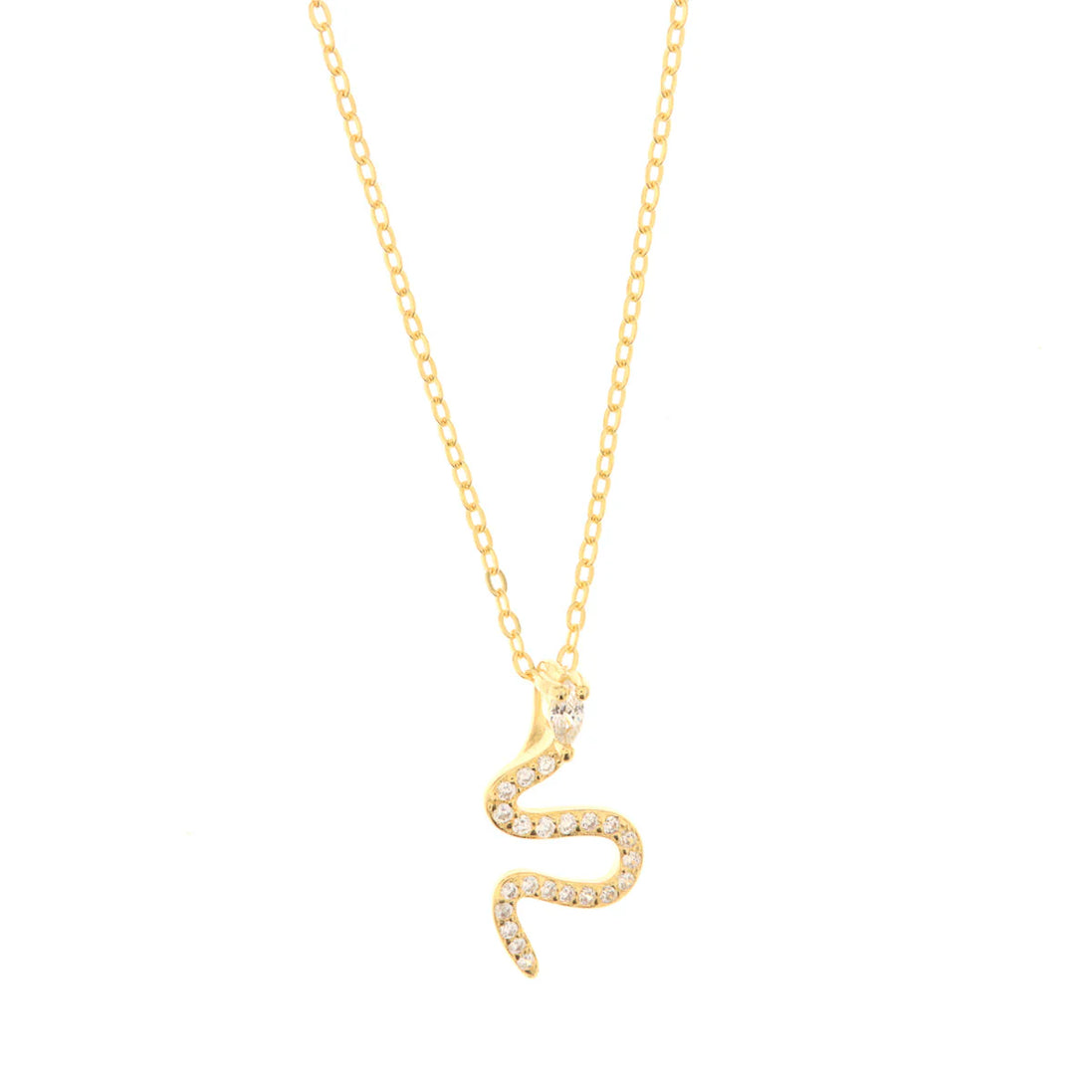 BYSIMON - Collana in Argento 925 con pendente a forma di serpente impreziosito da zirconi bianchi