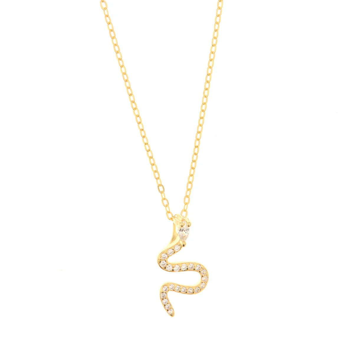 BYSIMON - Collana in Argento 925 con pendente a forma di serpente impreziosito da zirconi bianchi