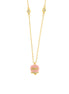 BYSIMON - Collana in Argento 925 con campanella rosa Capri e zirconi