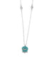 BYSIMON - Collana in Argento 925 con campanella azzurra Capri e zirconi