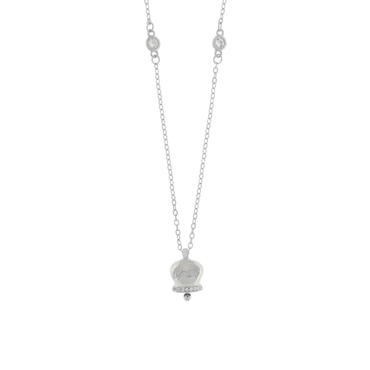 BYSIMON - Collana in Argento 925 con campanella Capri e zirconi
